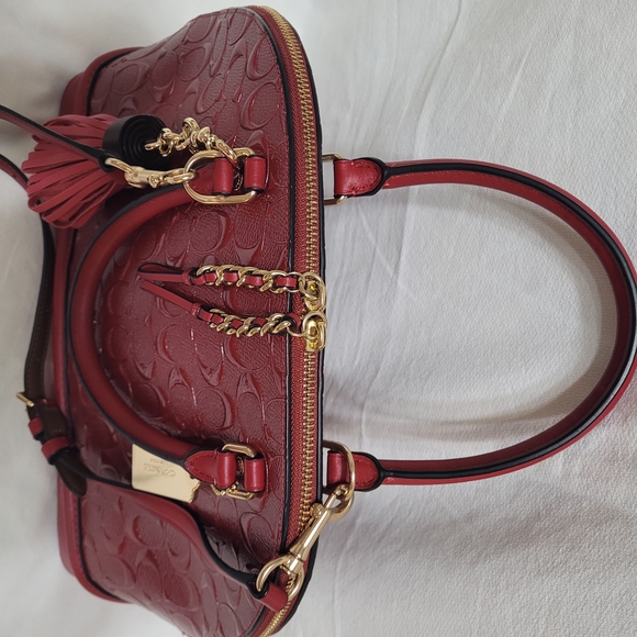 Coach F27598 Singnature Cherry Debossed Satchel Crossbody - Picture 4 of 16